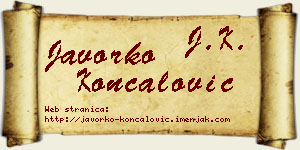 Javorko Končalović vizit kartica
